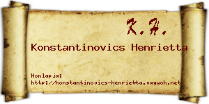 Konstantinovics Henrietta névjegykártya